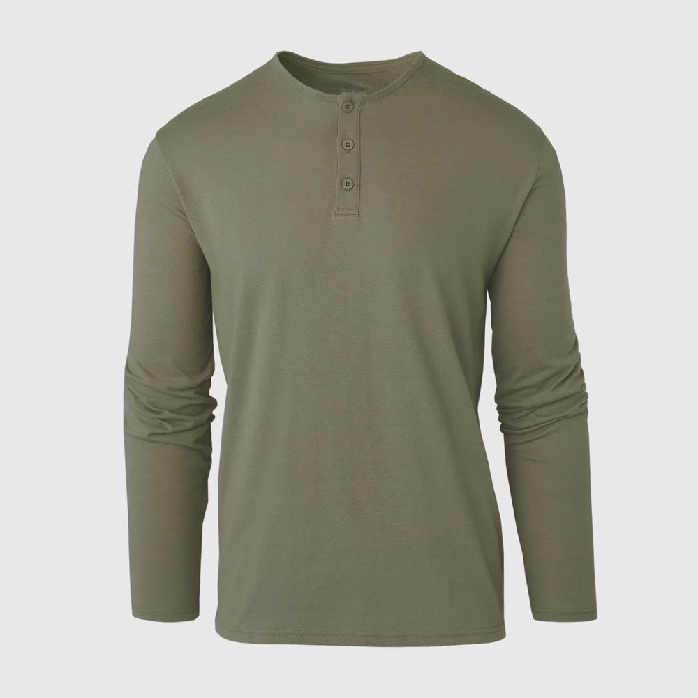 Long Sleeve Waffle Henley